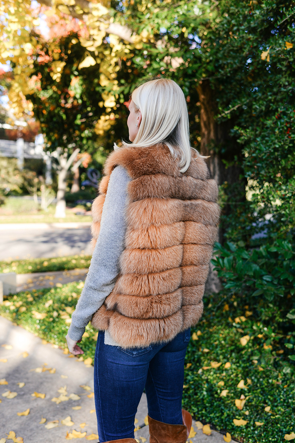 Brown Fox Fur Vest | The Style Scribe