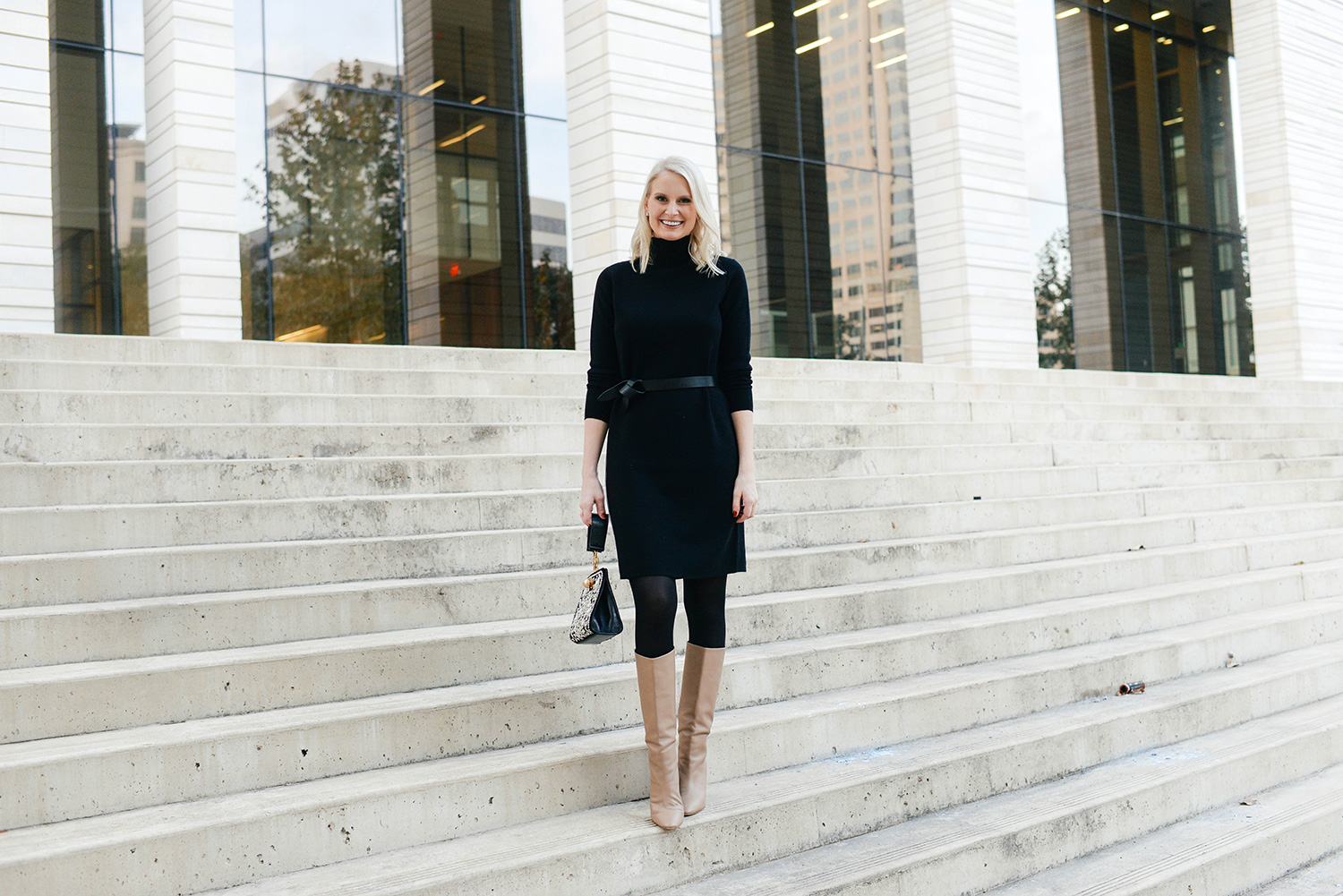 Black Turtleneck Sweater Dress | The Style Scribe