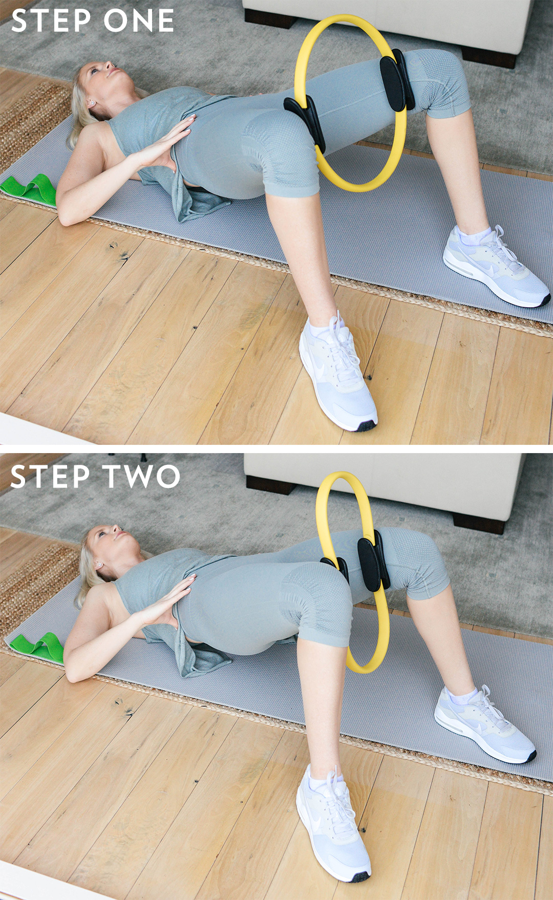 Holding Bridge + Hip Squeeze | Five Hip Workouts You Can Do At Home