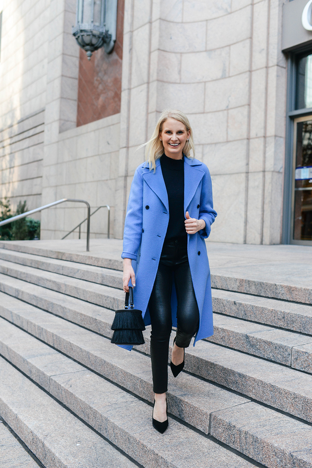 Pale Blue Zara Coat | Merritt Beck, Dallas Style Blogger