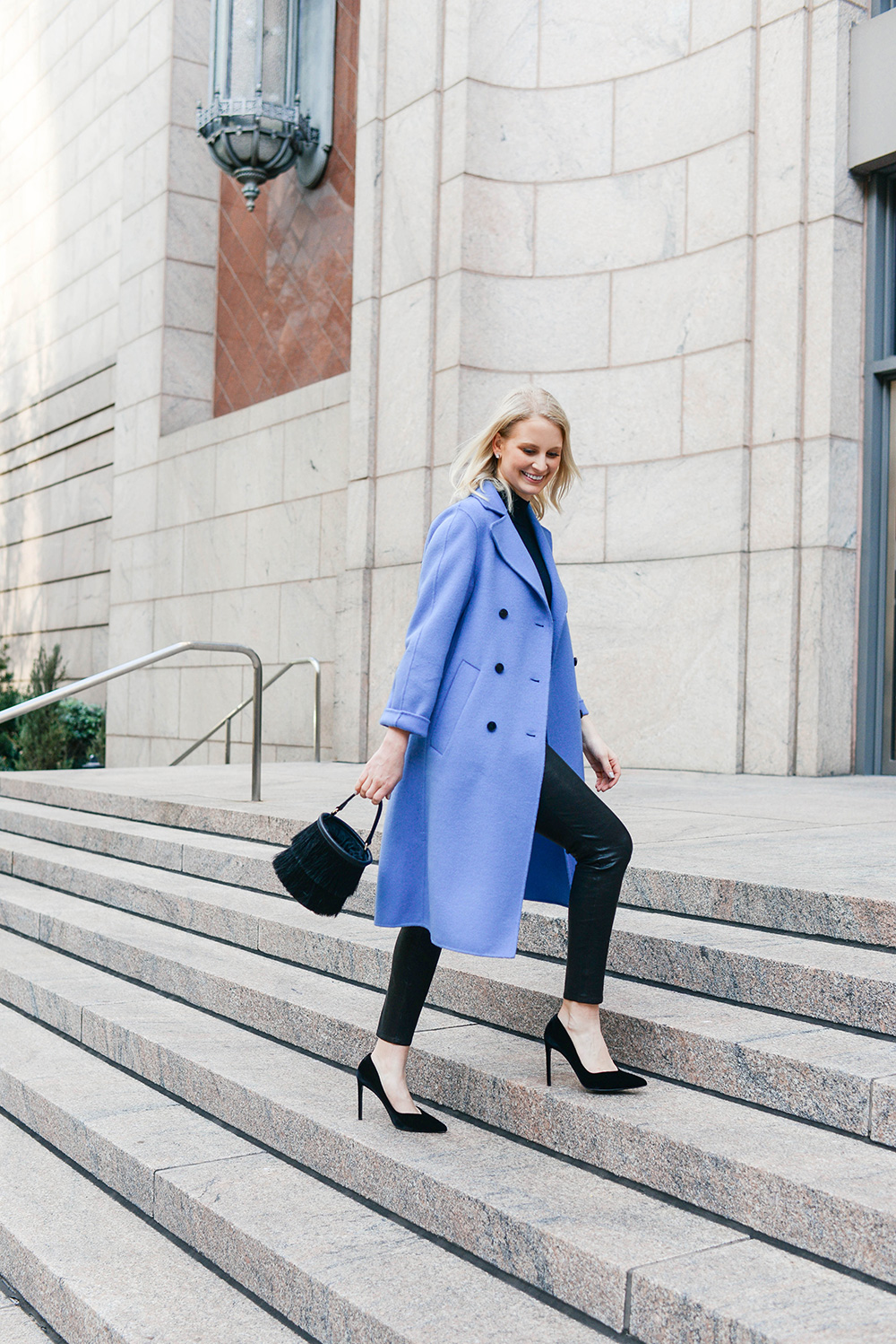 Pale Blue Zara Coat | Merritt Beck, Dallas Style Blogger