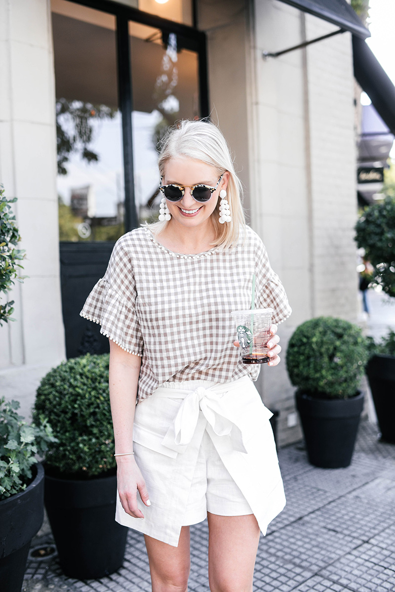 Moon River Gingham Top and Tie-Front Skort | Fashion Finds Under $100