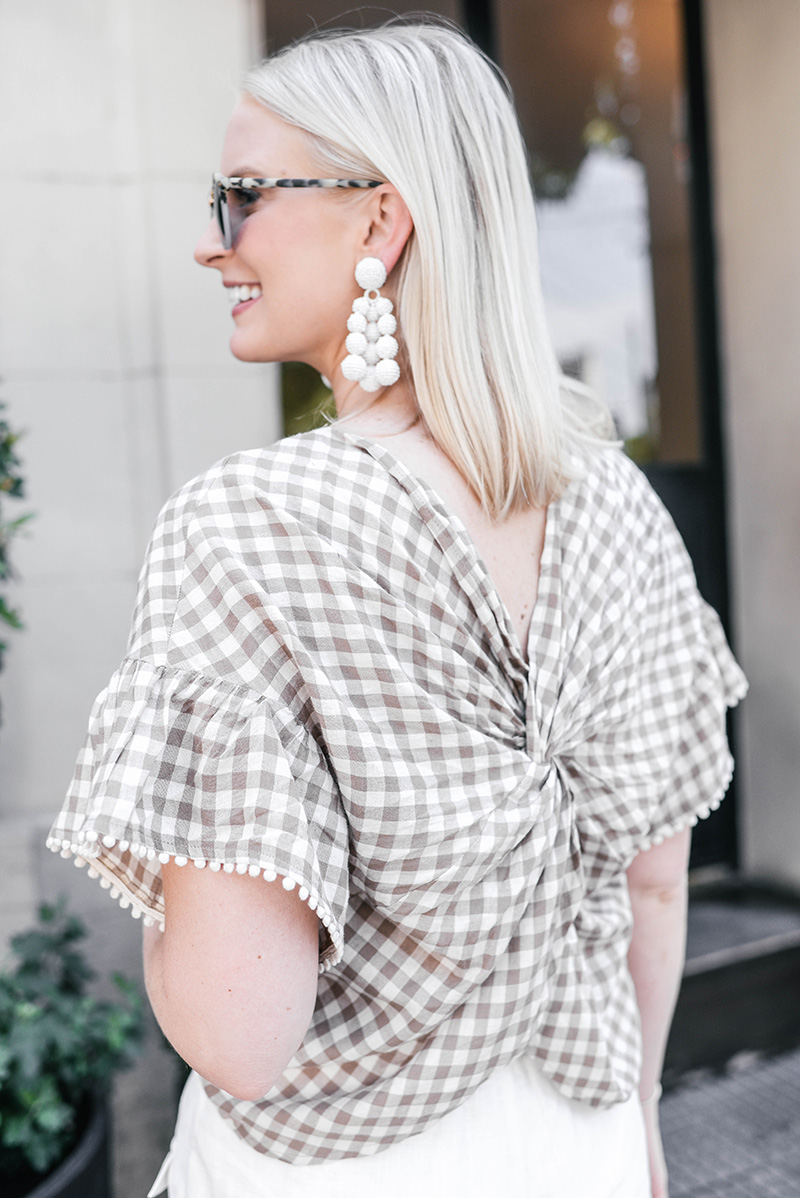 Moon River Gingham Top and Tie-Front Skort | Fashion Finds Under $100
