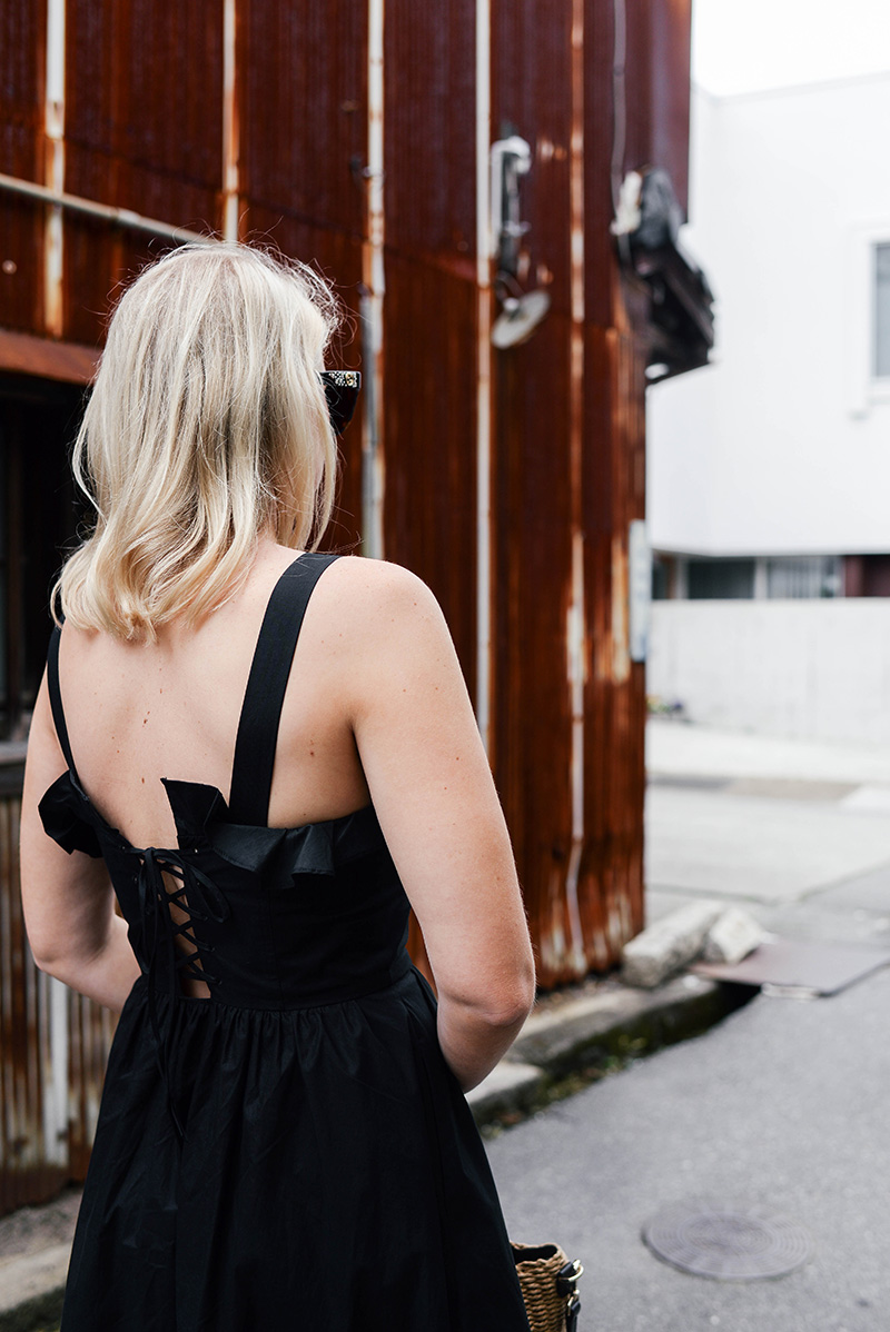 Sea Sunrise Black Midi Dress | Dallas Style Bloggers