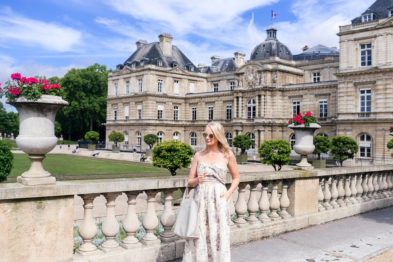 Zimmermann Iris Picnic Dress at the Jardin du Luxembourg in Paris | The Style Scribe