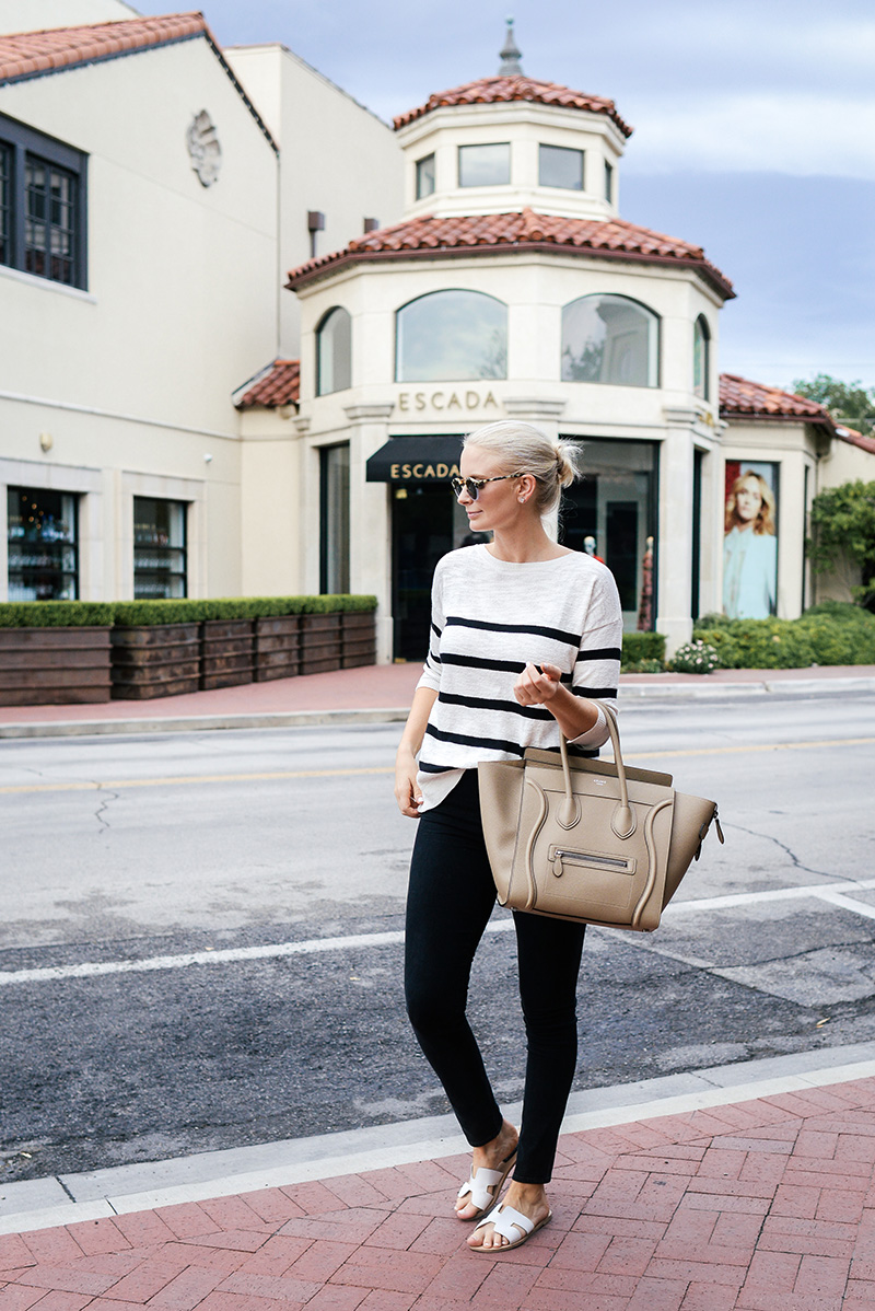 LOFT Striped Slouchy Knit in Black and White | Merritt Beck of The Style Scribe