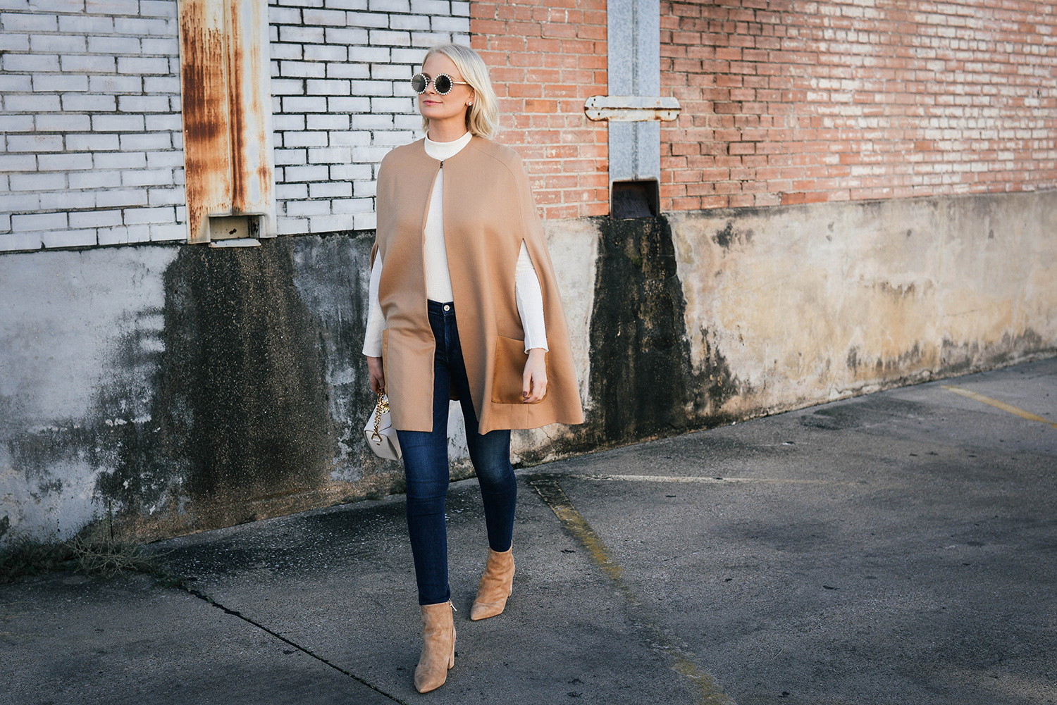 Camel Cape and Suede Pointed Toe Booties