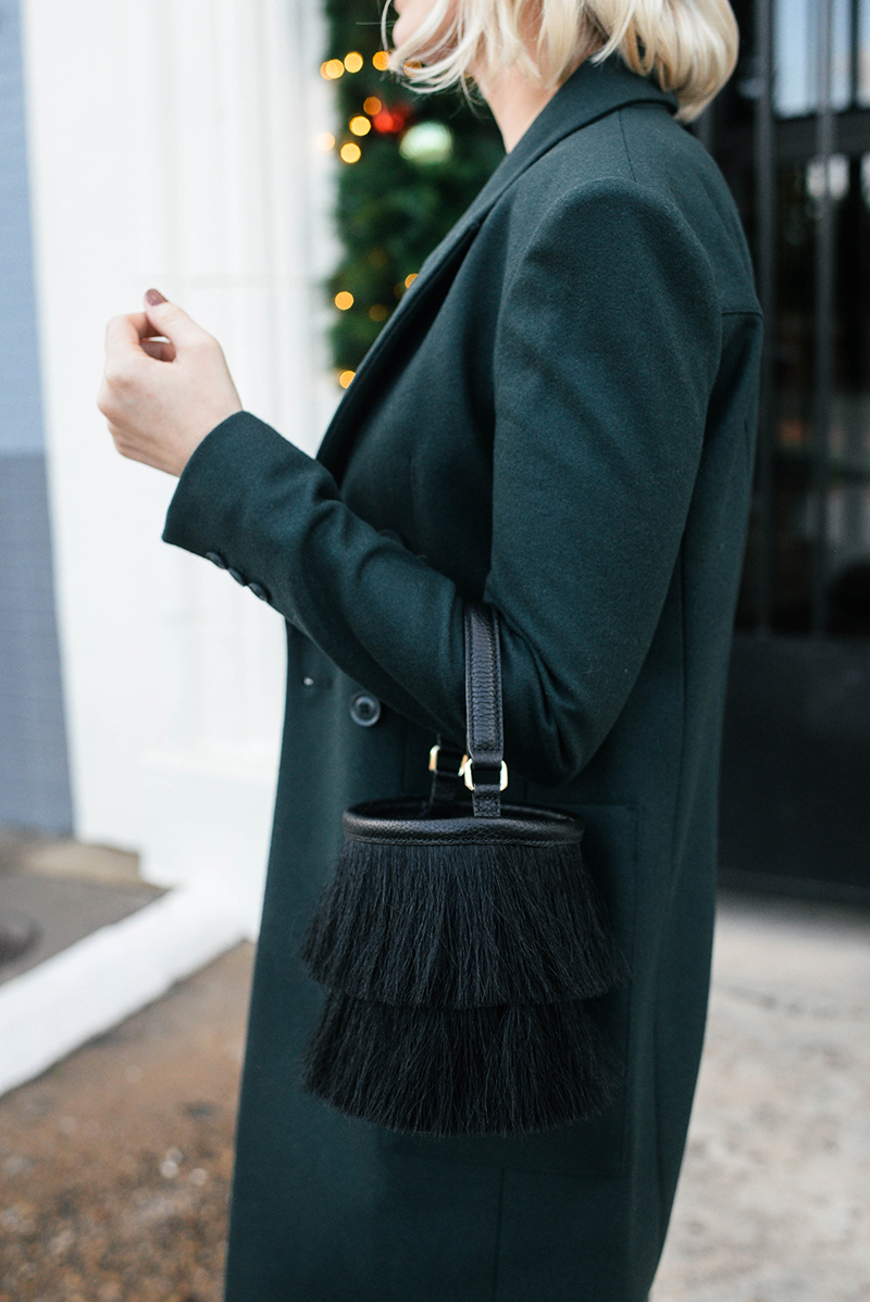 Holiday Party Outfit Guide | A Sleek Green Coat