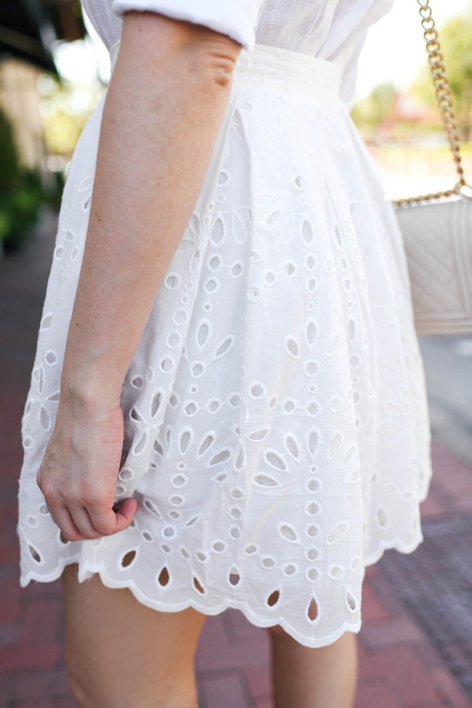 White Eyelet Mini Skirt | Summer Outfit Ideas