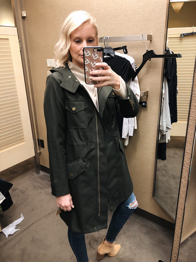 Halogen Green Hooded Jacket and Vince Suede Ankle Boots | Nordstrom Anniversary Sale