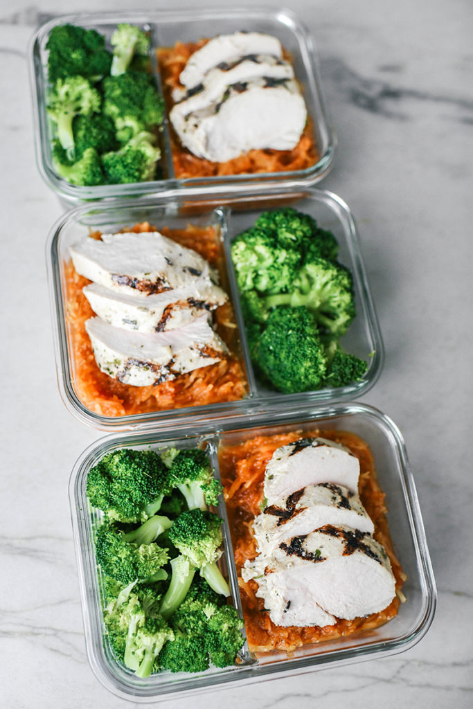 Portion Control Container Meals // Grilled Chicken, Spaghetti Squash, Boiled Broccoli