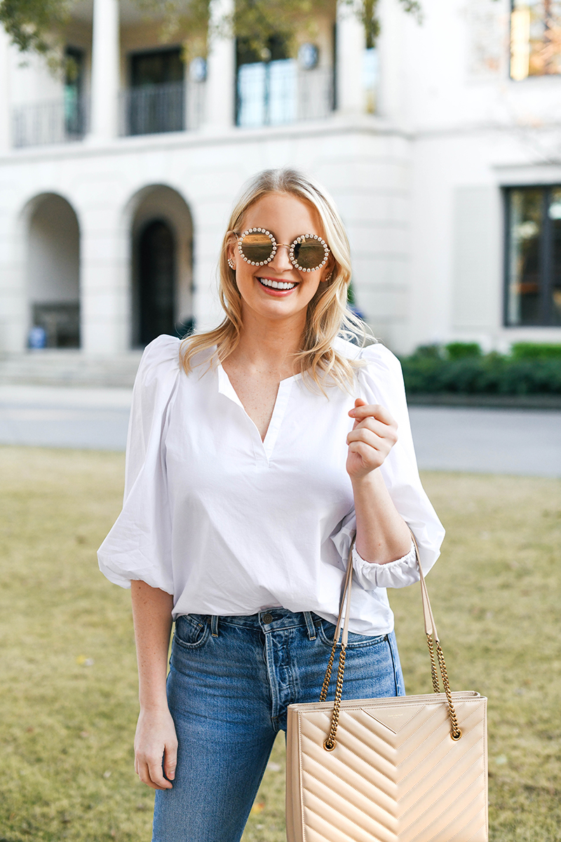 Banana Republic Puff Shoulder Top | The Style Scribe