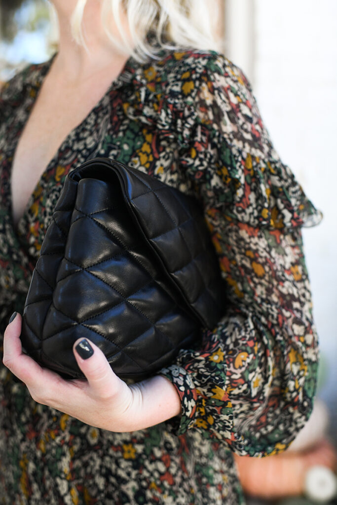 SAINT LAUREN QUILTED LEATHER CLUTCH FROM NEIMAN MARCUS