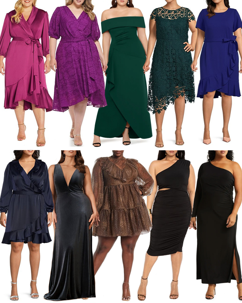 FALL WEDDING GUEST DRESSES // PLUS SIZE COCKTAIL AND BLACK TIE DRESSES