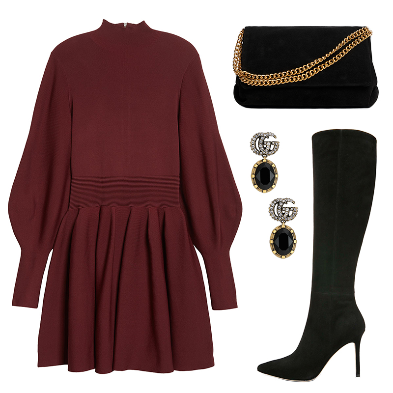 FALL OUTFIT INSPIRATION // SWEATER DRESS AND BOOTS LOOK