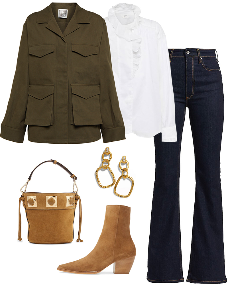 FALL OUTFIT INSPIRATION // UTILITY JACKET + FLARED JEANS