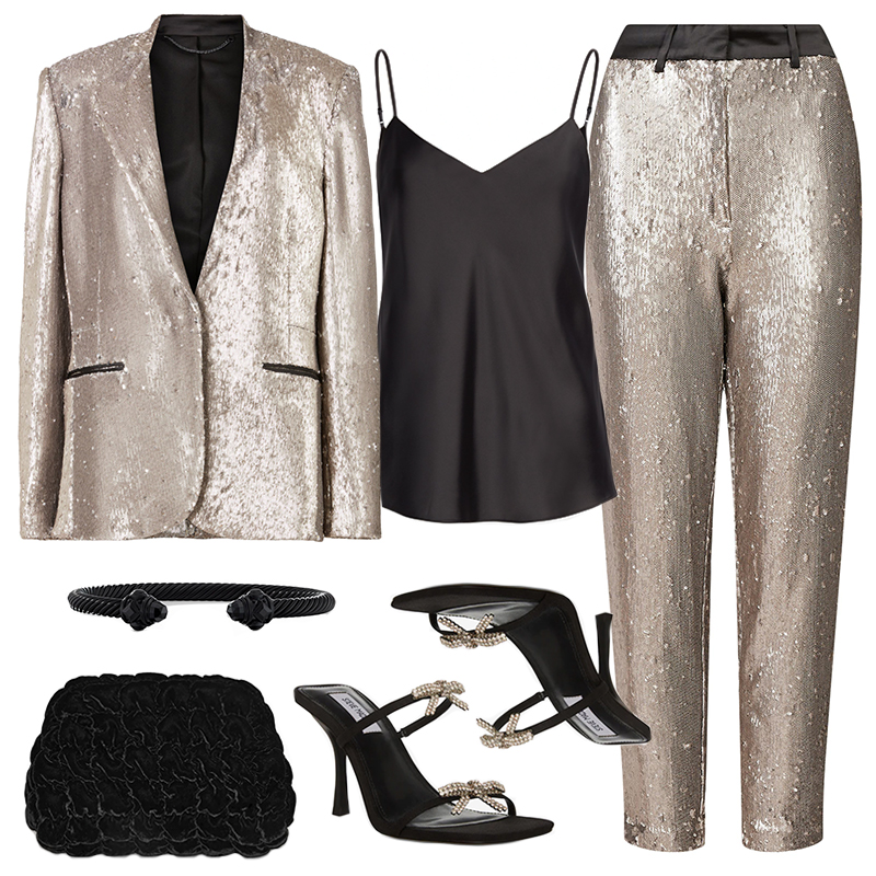 ALL SAINTS SEQUIN SUIT // HOLIDAY OUTFIT IDEAS