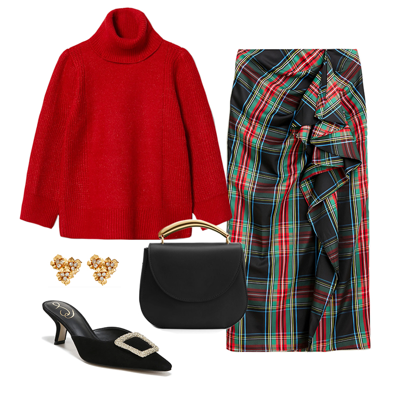 J.CREW PLAID RUFFLE SKIRT // CHIC HOLIDAY OUTFITS