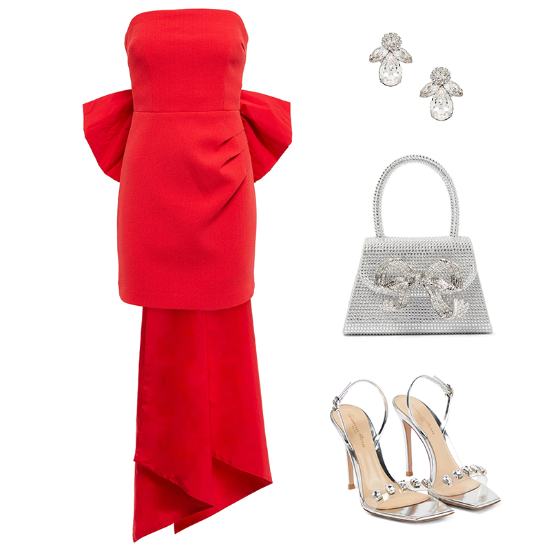RED REBECCA VALLANCE BOW MINIDRESS // HOLIDAY OUTFITS