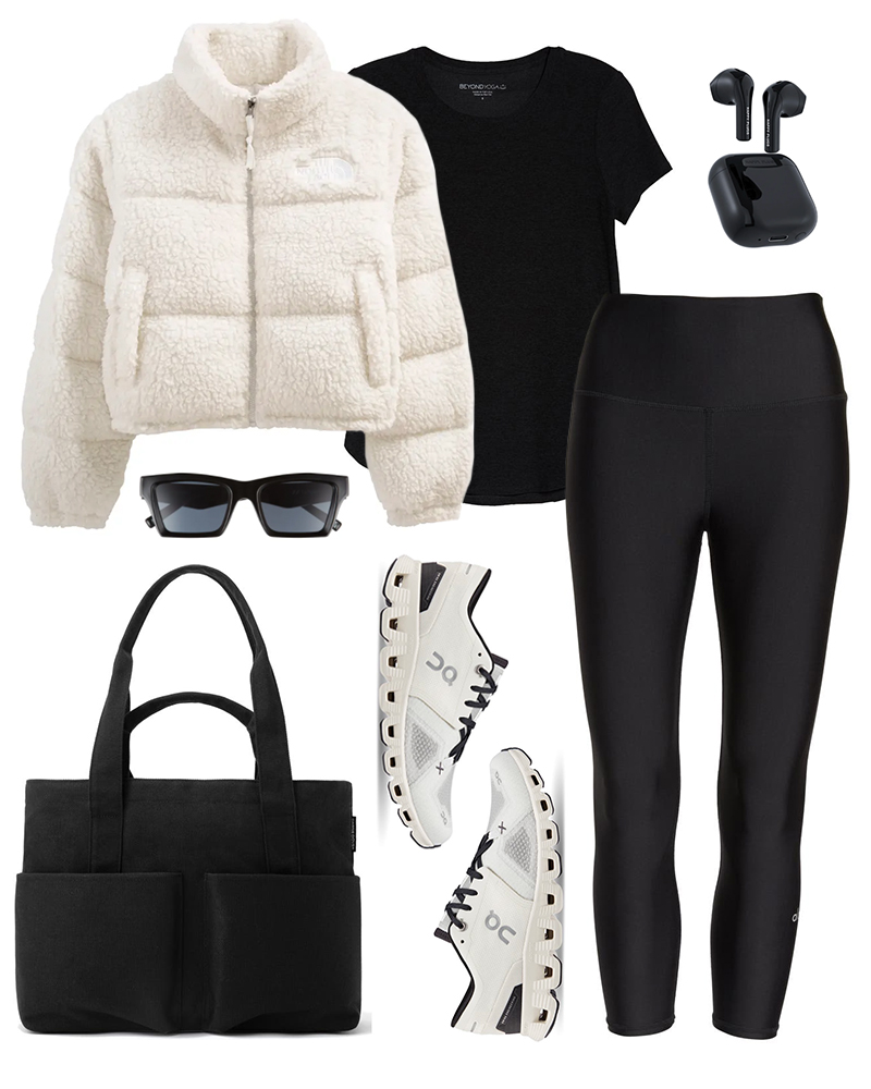 ATHLEISURE OUTFIT INSPO // NORTH FACE HIGH PILE FLEECE JACKET