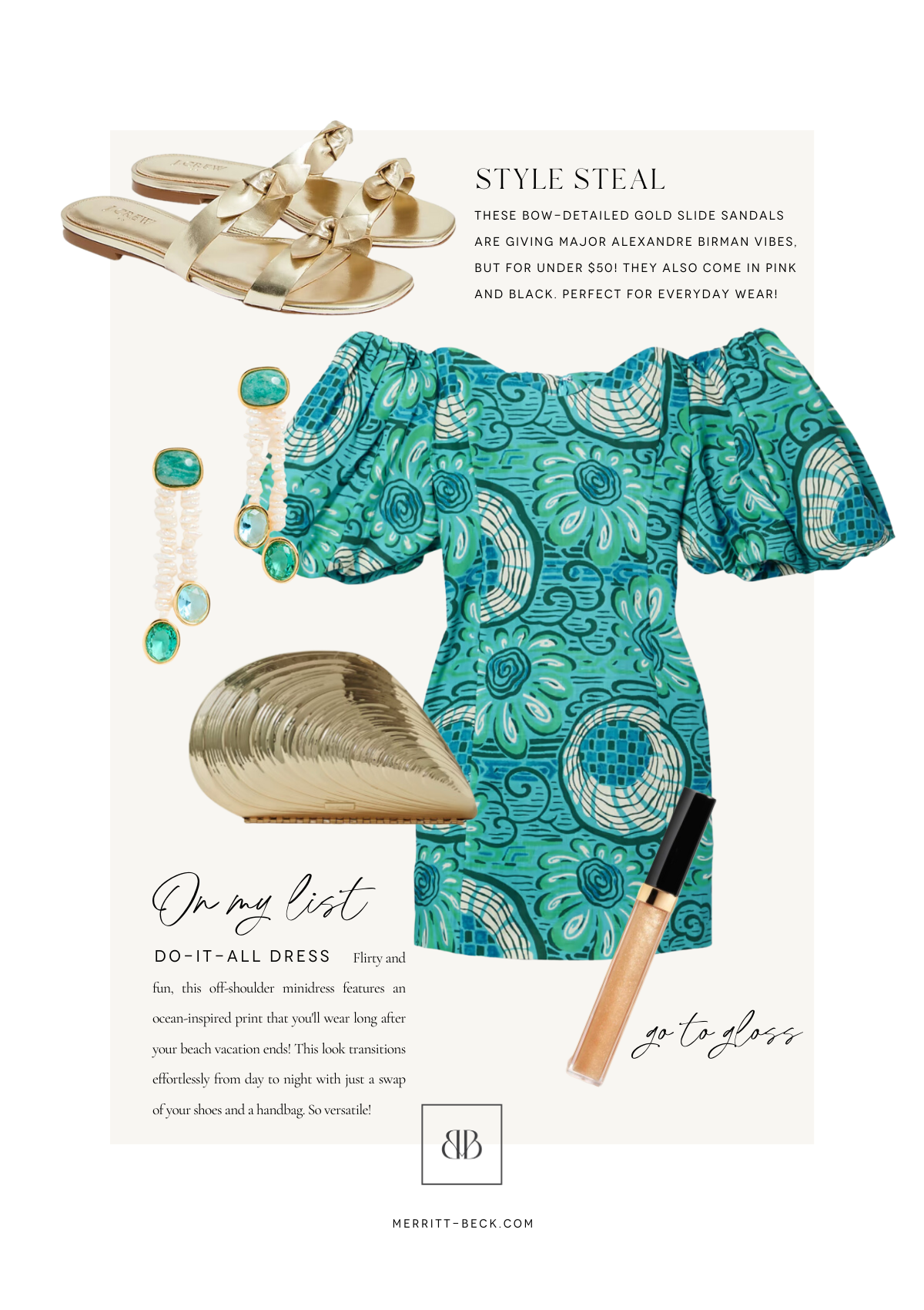 STYLE NOTES // RHODE DALI DRESS AND SIMKHAI OYSTER CLUTCH